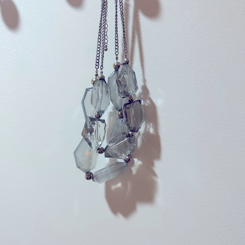 H&M Grey Rock Stone Crystal Necklace